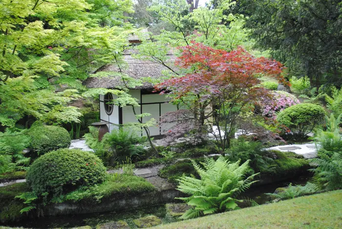 Traditional Japanese house and garden